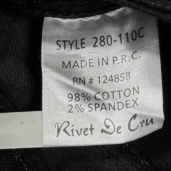 Rivet De Cru Jeans Womens Sz 29 30x33 Black Denim High Rise 90s Straight Leg - Picture 13 of 14